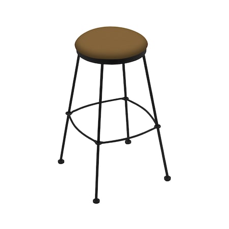Holland Bar Stool Co 30" Stationary Bar Stool, Black Wrinkle, Canter Saddle Seat 303030BW012